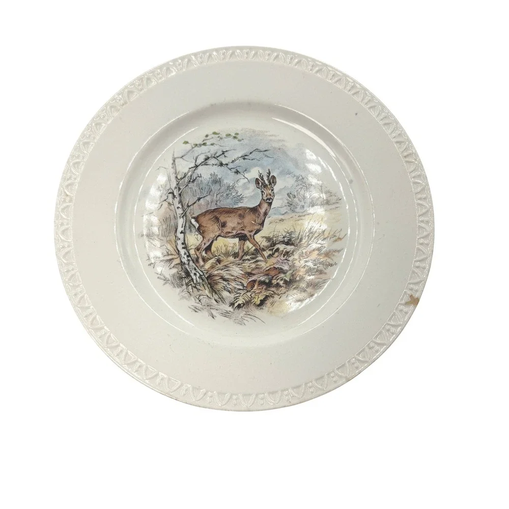 Villeroy & Boch Fontainebleau Plate Xavier de Poret Roe Deer Made in Luxembourg
